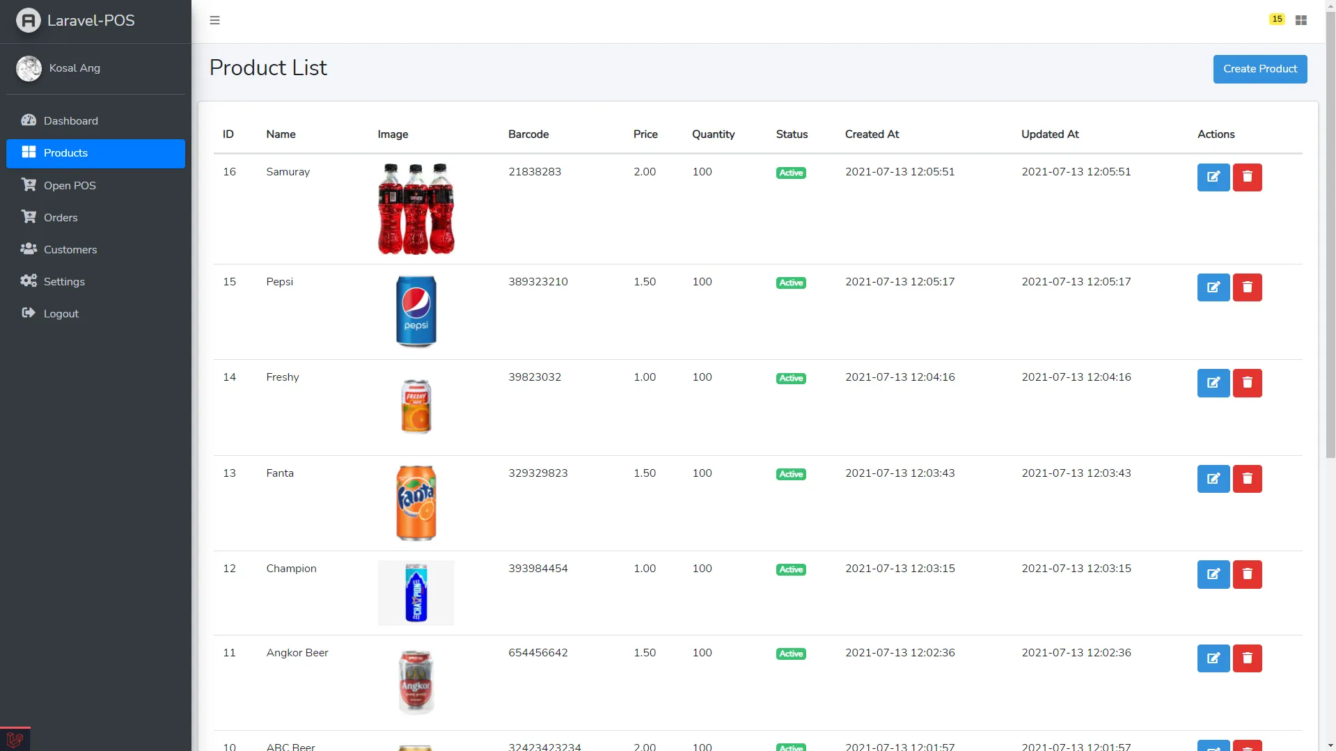 Product list